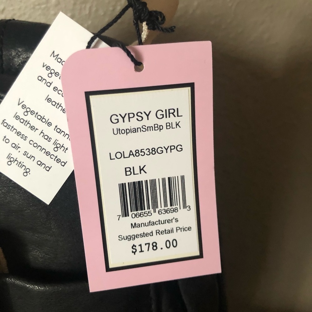 LOLA  Utopia Gypsy Girl Small Leather Backpack - Picture 4 of 5